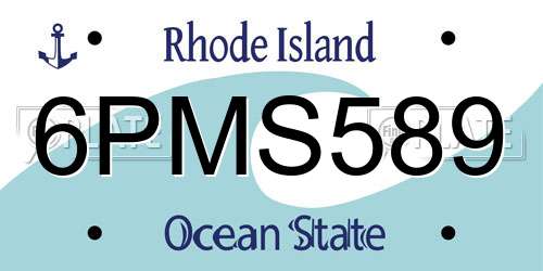 6PMS589 Rhode Island License Plate