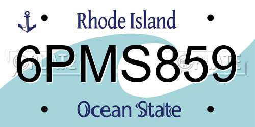 6PMS859 Rhode Island License Plate