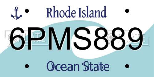 6PMS889 Rhode Island License Plate
