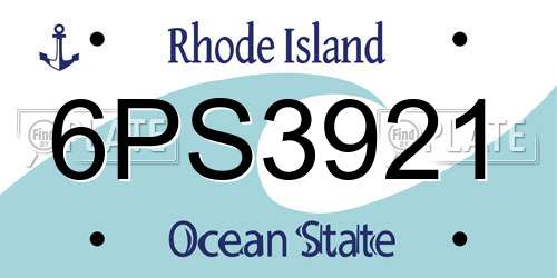 6PS3921 Rhode Island License Plate