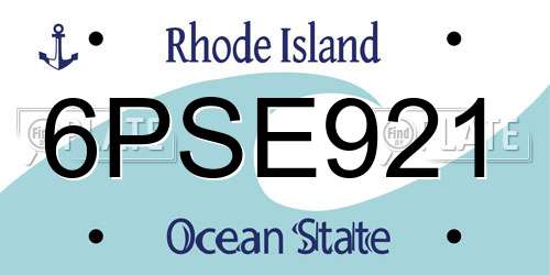 6PSE921 Rhode Island License Plate