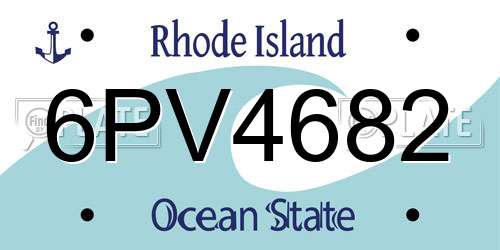 6PV4682 Rhode Island License Plate