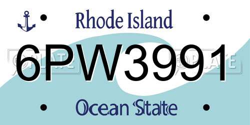 6PW3991 Rhode Island License Plate