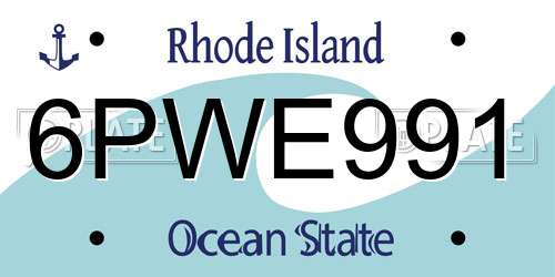 6PWE991 Rhode Island License Plate