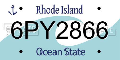 6PY2866 Rhode Island License Plate