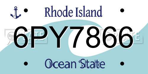 6PY7866 Rhode Island License Plate