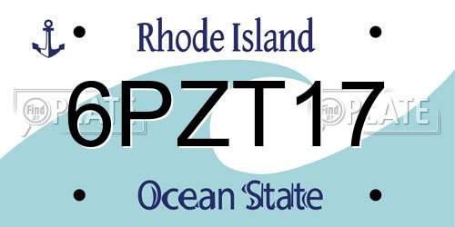 6PZT17 Rhode Island License Plate