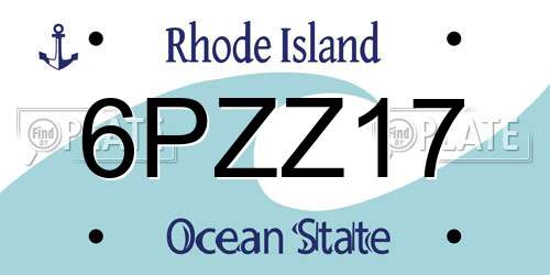 6PZZ17 Rhode Island License Plate