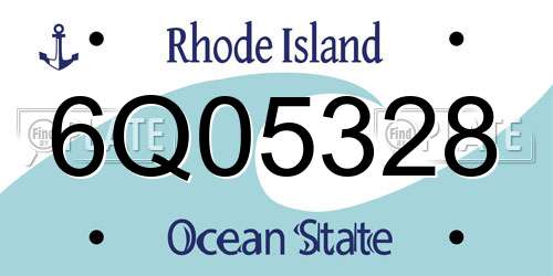6Q05328 Rhode Island License Plate