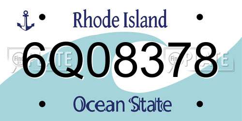 6Q08378 Rhode Island License Plate