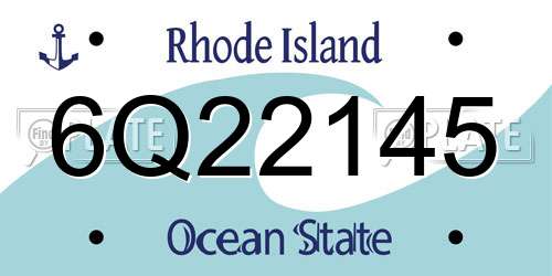 6Q22145 Rhode Island License Plate