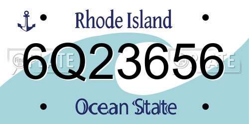 6Q23656 Rhode Island License Plate