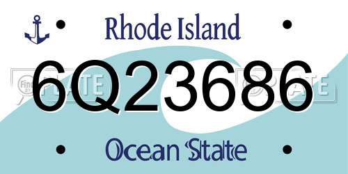 6Q23686 Rhode Island License Plate