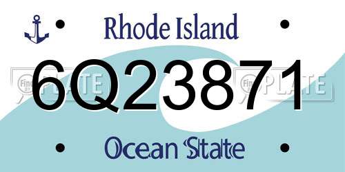 6Q23871 Rhode Island License Plate