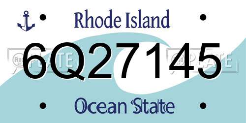6Q27145 Rhode Island License Plate