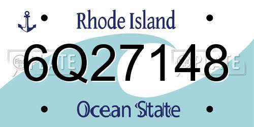 6Q27148 Rhode Island License Plate