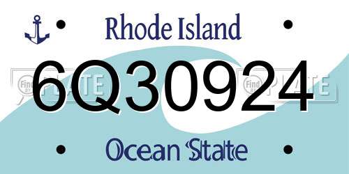 6Q30924 Rhode Island License Plate