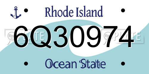 6Q30974 Rhode Island License Plate