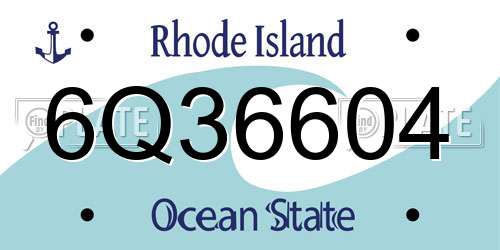 6Q36604 Rhode Island License Plate