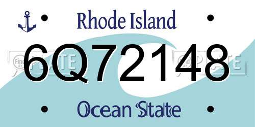 6Q72148 Rhode Island License Plate