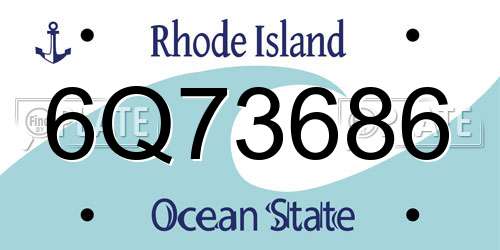 6Q73686 Rhode Island License Plate