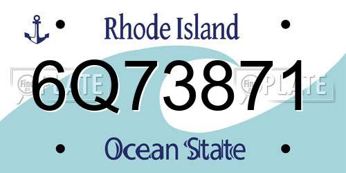 6Q73871 Rhode Island License Plate