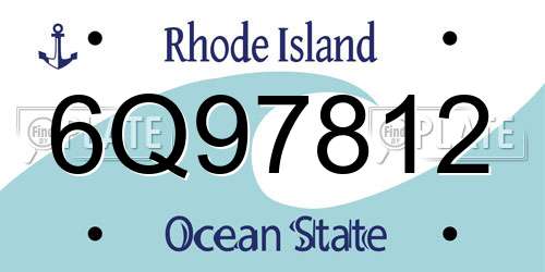6Q97812 Rhode Island License Plate
