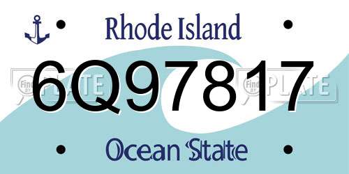 6Q97817 Rhode Island License Plate
