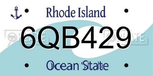 6QB429 Rhode Island License Plate