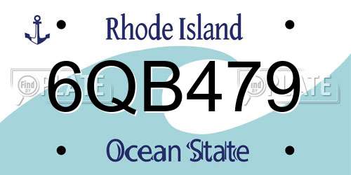 6QB479 Rhode Island License Plate