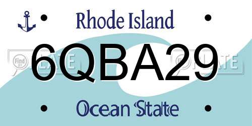 6QBA29 Rhode Island License Plate