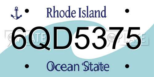6QD5375 Rhode Island License Plate