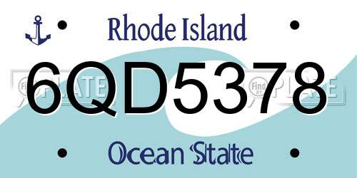 6QD5378 Rhode Island License Plate