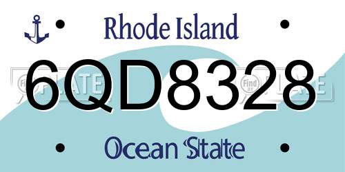 6QD8328 Rhode Island License Plate