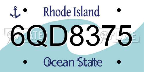 6QD8375 Rhode Island License Plate