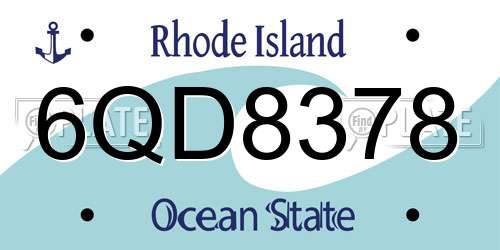 6QD8378 Rhode Island License Plate