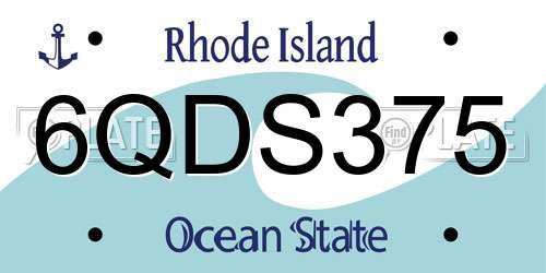 6QDS375 Rhode Island License Plate