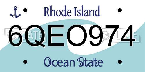 6QEO974 Rhode Island License Plate
