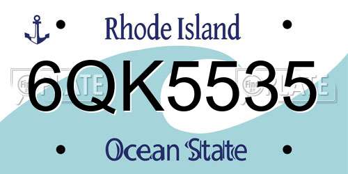 6QK5535 Rhode Island License Plate