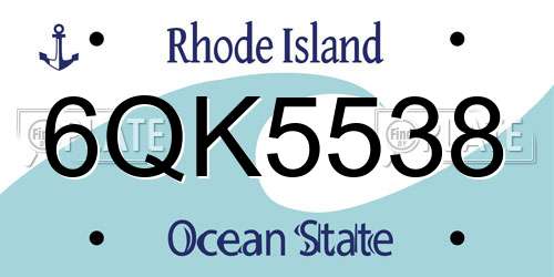 6QK5538 Rhode Island License Plate