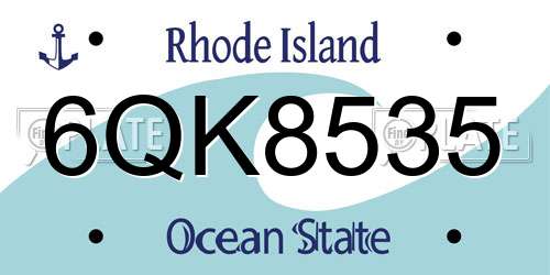 6QK8535 Rhode Island License Plate