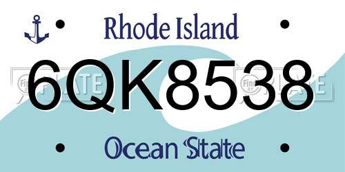 6QK8538 Rhode Island License Plate