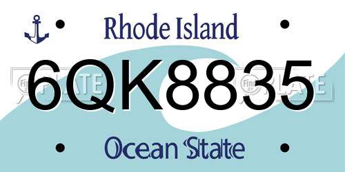 6QK8835 Rhode Island License Plate