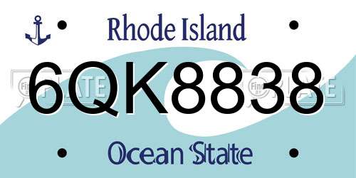 6QK8838 Rhode Island License Plate