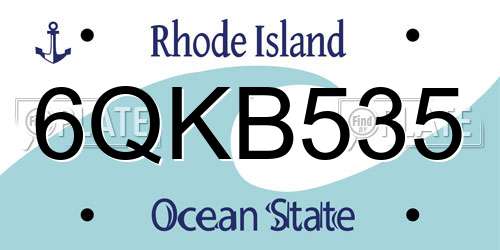6QKB535 Rhode Island License Plate