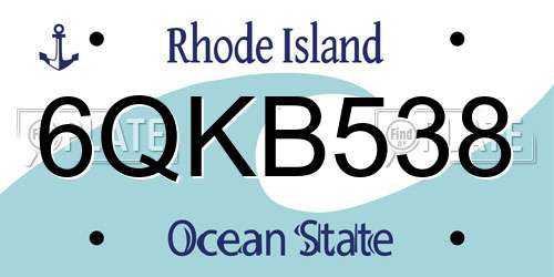 6QKB538 Rhode Island License Plate