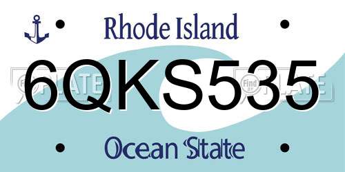 6QKS535 Rhode Island License Plate