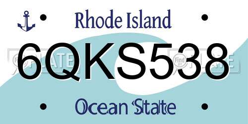 6QKS538 Rhode Island License Plate