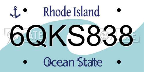 6QKS838 Rhode Island License Plate