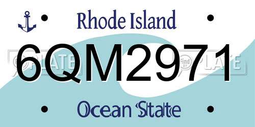6QM2971 Rhode Island License Plate